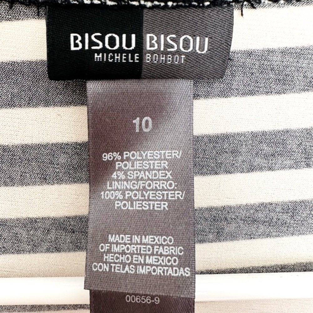 Bisou Bisou Black & White Sleeveless Dress Size 10 - Picture 4 of 5